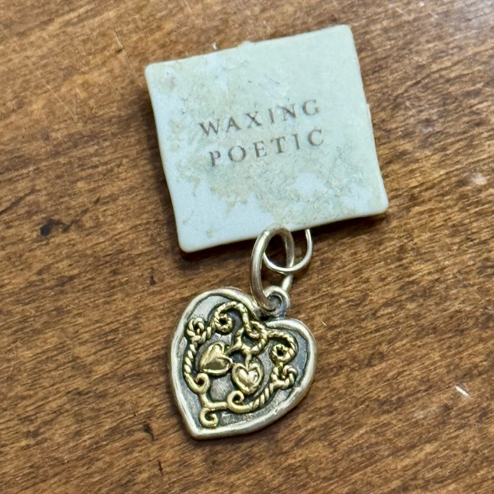 Waxing Poetic Brass and Silver Heart Pendant
